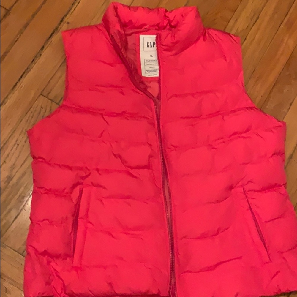 Hot pink puffer jacket